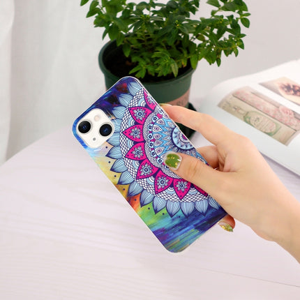 Luminous TPU Soft Protective Case For iPhone 13 mini(Half Flower)-garmade.com