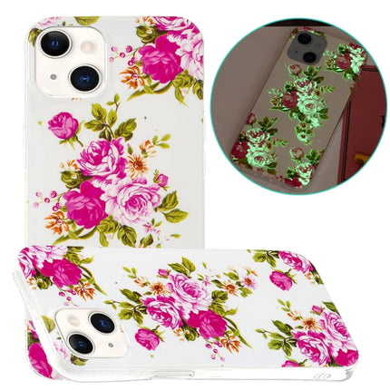 Luminous TPU Soft Protective Case For iPhone 13 mini(Rose Flower)-garmade.com