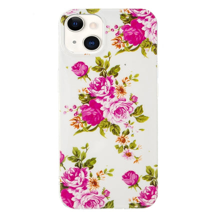 Luminous TPU Soft Protective Case For iPhone 13 mini(Rose Flower)-garmade.com