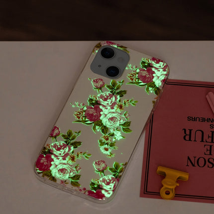 Luminous TPU Soft Protective Case For iPhone 13 mini(Rose Flower)-garmade.com