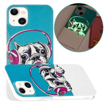 Luminous TPU Soft Protective Case For iPhone 13(Headset Dog)-garmade.com