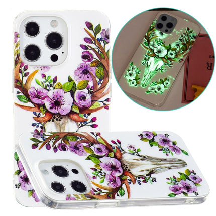 Luminous TPU Soft Protective Case For iPhone 13 Pro(Flower Deer)-garmade.com