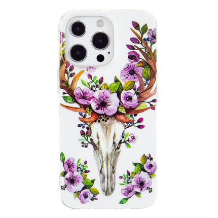 Luminous TPU Soft Protective Case For iPhone 13 Pro(Flower Deer)-garmade.com
