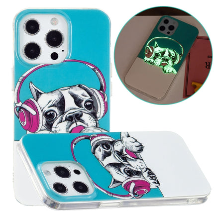 Luminous TPU Soft Protective Case For iPhone 13 Pro(Headset Dog)-garmade.com