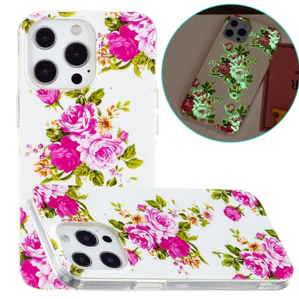 Luminous TPU Soft Protective Case For iPhone 13 Pro(Rose Flower)-garmade.com