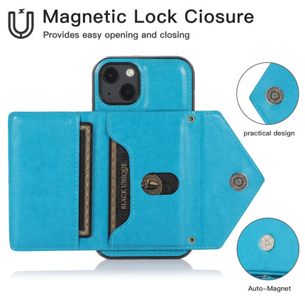 Multi-functional Cross-body Card Bag TPU+PU Back Cover Case with Holder & Card Slot & Wallet For iPhone 13 mini(Blue)-garmade.com