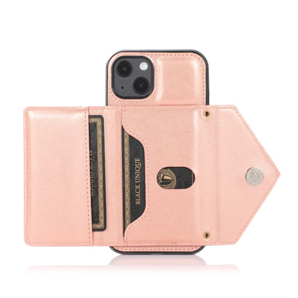 Multi-functional Cross-body Card Bag TPU+PU Back Cover Case with Holder & Card Slot & Wallet For iPhone 13 mini(Rose Gold)-garmade.com