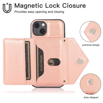 Multi-functional Cross-body Card Bag TPU+PU Back Cover Case with Holder & Card Slot & Wallet For iPhone 13 mini(Rose Gold)-garmade.com