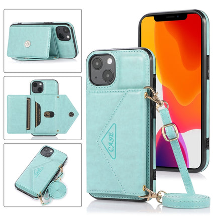 Multi-functional Cross-body Card Bag TPU+PU Back Cover Case with Holder & Card Slot & Wallet For iPhone 13 mini(Green)-garmade.com