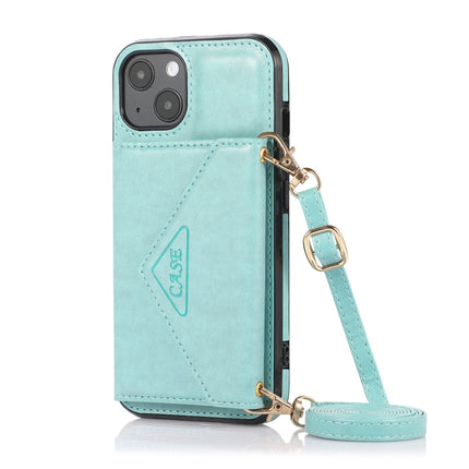 Multi-functional Cross-body Card Bag TPU+PU Back Cover Case with Holder & Card Slot & Wallet For iPhone 13 mini(Green)-garmade.com