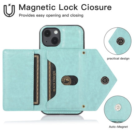 Multi-functional Cross-body Card Bag TPU+PU Back Cover Case with Holder & Card Slot & Wallet For iPhone 13 mini(Green)-garmade.com
