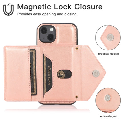 Multi-functional Cross-body Card Bag TPU+PU Back Cover Case with Holder & Card Slot & Wallet For iPhone 13(Rose Gold)-garmade.com