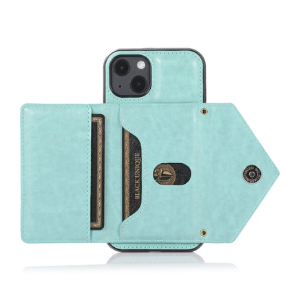 Multi-functional Cross-body Card Bag TPU+PU Back Cover Case with Holder & Card Slot & Wallet For iPhone 13(Green)-garmade.com