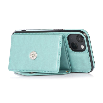 Multi-functional Cross-body Card Bag TPU+PU Back Cover Case with Holder & Card Slot & Wallet For iPhone 13(Green)-garmade.com