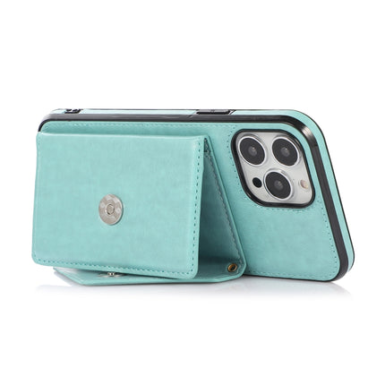 Multi-functional Cross-body Card Bag TPU+PU Back Cover Case with Holder & Card Slot & Wallet For iPhone 13 Pro(Green)-garmade.com