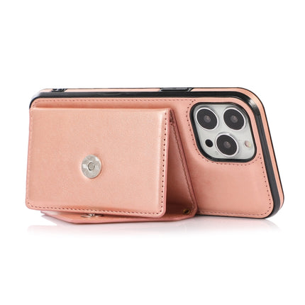 Multi-functional Cross-body Card Bag TPU+PU Back Cover Case with Holder & Card Slot & Wallet For iPhone 13 Pro Max(Rose Gold)-garmade.com