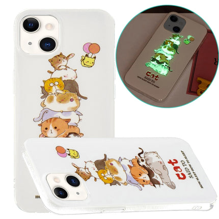 Luminous TPU Soft Protective Case For iPhone 13 mini(Cats)-garmade.com