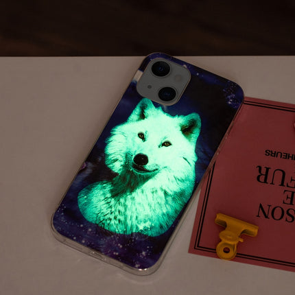 Luminous TPU Soft Protective Case For iPhone 13(Starry Sky Wolf)-garmade.com