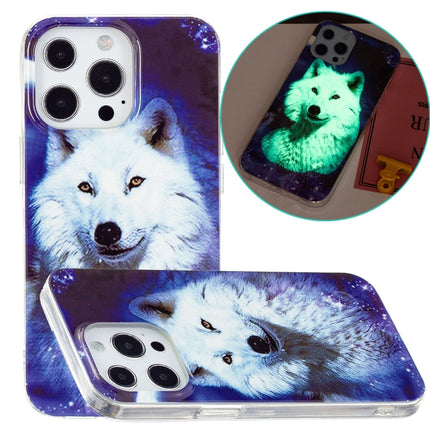 Luminous TPU Soft Protective Case For iPhone 13 Pro(Starry Sky Wolf)-garmade.com