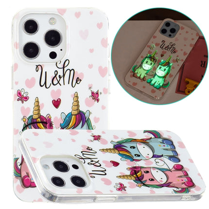 Luminous TPU Soft Protective Case For iPhone 13 Pro(Couple Unicorn)-garmade.com