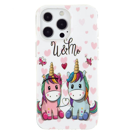 Luminous TPU Soft Protective Case For iPhone 13 Pro(Couple Unicorn)-garmade.com