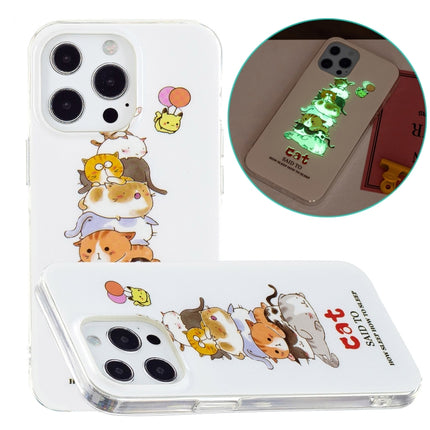 Luminous TPU Soft Protective Case For iPhone 13 Pro(Cats)-garmade.com
