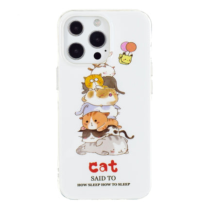 Luminous TPU Soft Protective Case For iPhone 13 Pro(Cats)-garmade.com
