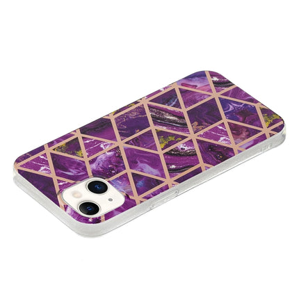 Electroplating TPU Protective Case For iPhone 13 mini(Purple Rhombus)-garmade.com