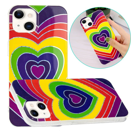 Electroplating TPU Protective Case For iPhone 13 mini(Love Heart)-garmade.com