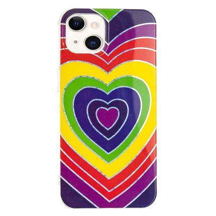 Electroplating TPU Protective Case For iPhone 13 mini(Love Heart)-garmade.com