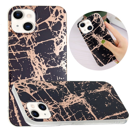 Electroplating TPU Protective Case For iPhone 13(Black Gold)-garmade.com