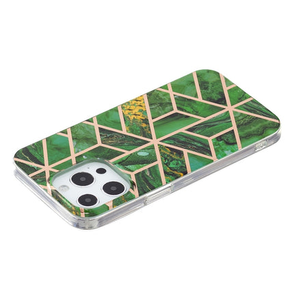 Electroplating TPU Protective Case For iPhone 13 Pro(Green Rhombus)-garmade.com