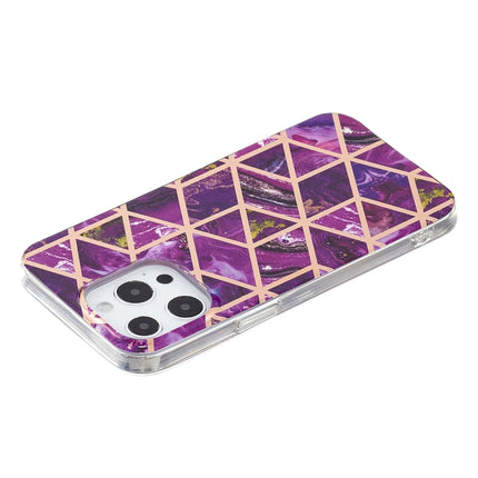 Electroplating TPU Protective Case For iPhone 13 Pro Max(Purple Rhombus)-garmade.com