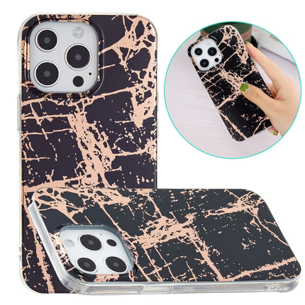 Electroplating TPU Protective Case For iPhone 13 Pro Max(Black Gold)-garmade.com