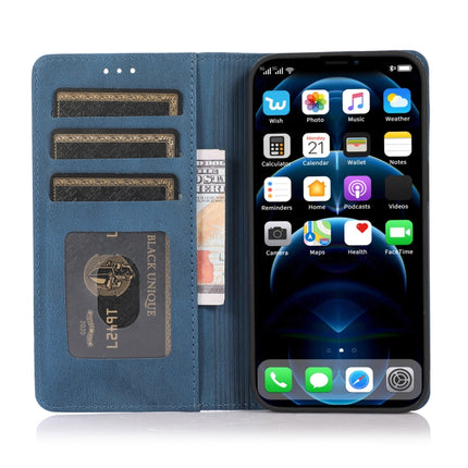 Strong Magnetic Crazy Horse Texture Horizontal Flip Leather Case with Holder & Card Slots & Wallet For iPhone 13 mini(Blue)-garmade.com