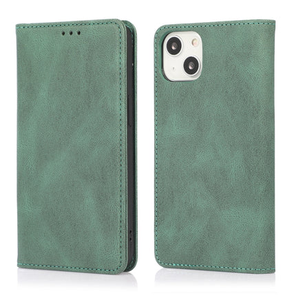 Strong Magnetic Crazy Horse Texture Horizontal Flip Leather Case with Holder & Card Slots & Wallet For iPhone 13 mini(Green)-garmade.com