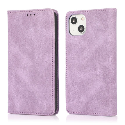 Strong Magnetic Crazy Horse Texture Horizontal Flip Leather Case with Holder & Card Slots & Wallet For iPhone 13 mini(Purple)-garmade.com