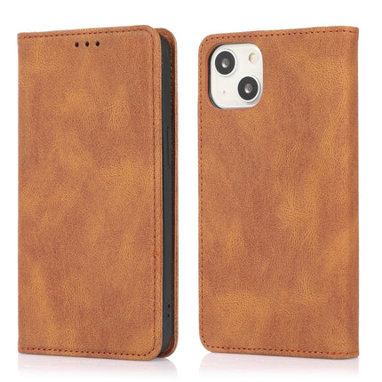 Strong Magnetic Crazy Horse Texture Horizontal Flip Leather Case with Holder & Card Slots & Wallet For iPhone 13 mini(Brown)-garmade.com