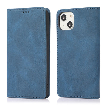 Strong Magnetic Crazy Horse Texture Horizontal Flip Leather Case with Holder & Card Slots & Wallet For iPhone 13(Blue)-garmade.com