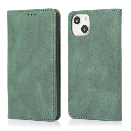 Strong Magnetic Crazy Horse Texture Horizontal Flip Leather Case with Holder & Card Slots & Wallet For iPhone 13(Green)-garmade.com