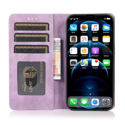 Strong Magnetic Crazy Horse Texture Horizontal Flip Leather Case with Holder & Card Slots & Wallet For iPhone 13(Purple)-garmade.com