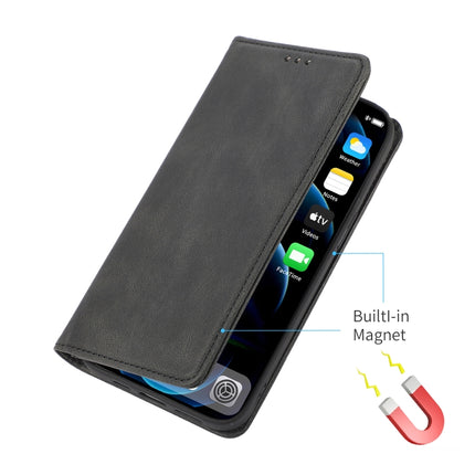 Strong Magnetic Crazy Horse Texture Horizontal Flip Leather Case with Holder & Card Slots & Wallet For iPhone 13(Black)-garmade.com