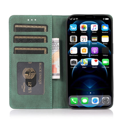 Strong Magnetic Crazy Horse Texture Horizontal Flip Leather Case with Holder & Card Slots & Wallet For iPhone 13 Pro(Green)-garmade.com