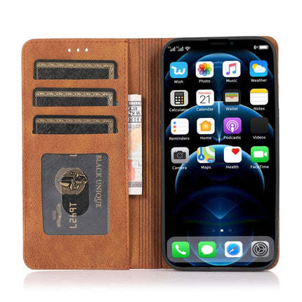 Strong Magnetic Crazy Horse Texture Horizontal Flip Leather Case with Holder & Card Slots & Wallet For iPhone 13 Pro(Brown)-garmade.com