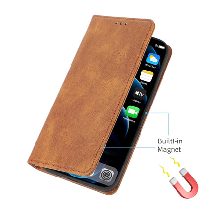 Strong Magnetic Crazy Horse Texture Horizontal Flip Leather Case with Holder & Card Slots & Wallet For iPhone 13 Pro(Brown)-garmade.com