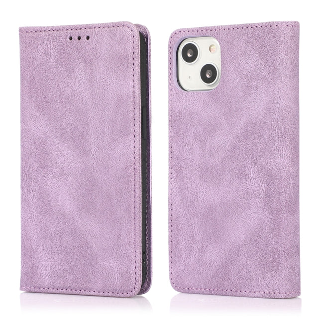 Strong Magnetic Crazy Horse Texture Horizontal Flip Leather Case with Holder & Card Slots & Wallet For iPhone 13 Pro Max(Purple)-garmade.com