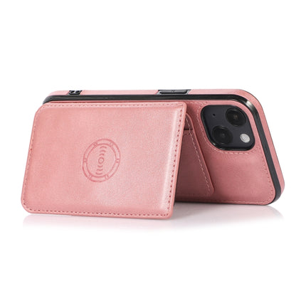 Calf Texture Magnetic Card Bag PU Shockproof Case with Holder & Card Slot For iPhone 13 mini(Rose Gold)-garmade.com