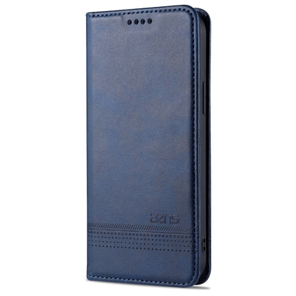 AZNS Magnetic Calf Texture Horizontal Flip Leather Case with Card Slots & Holder & Wallet For iPhone 13(Dark Blue)-garmade.com
