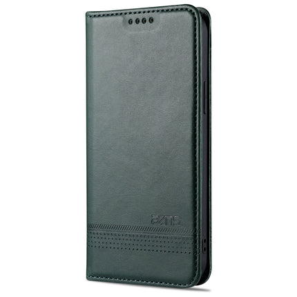 AZNS Magnetic Calf Texture Horizontal Flip Leather Case with Card Slots & Holder & Wallet For iPhone 13(Dark Green)-garmade.com