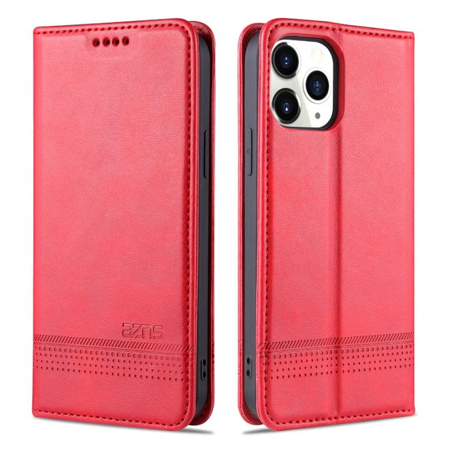 AZNS Magnetic Calf Texture Horizontal Flip Leather Case with Card Slots & Holder & Wallet For iPhone 13 Pro(Dark Brown)-garmade.com